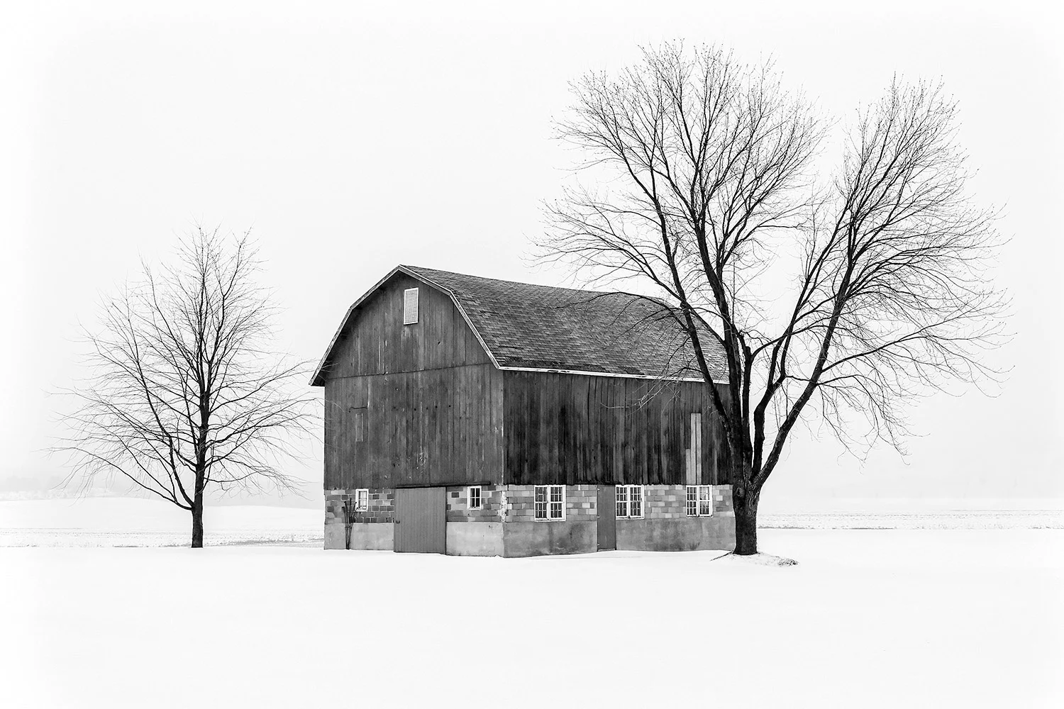 Snowy Little Barn