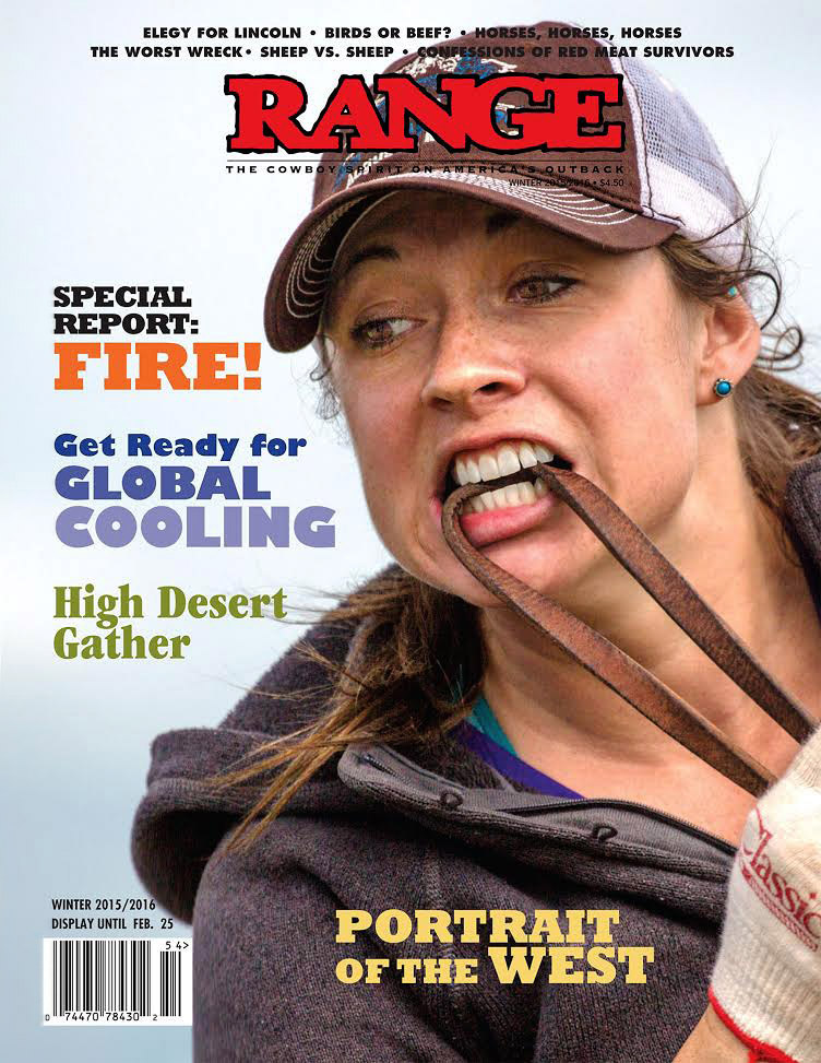 Cowgirl photo on cover of Range Magazine