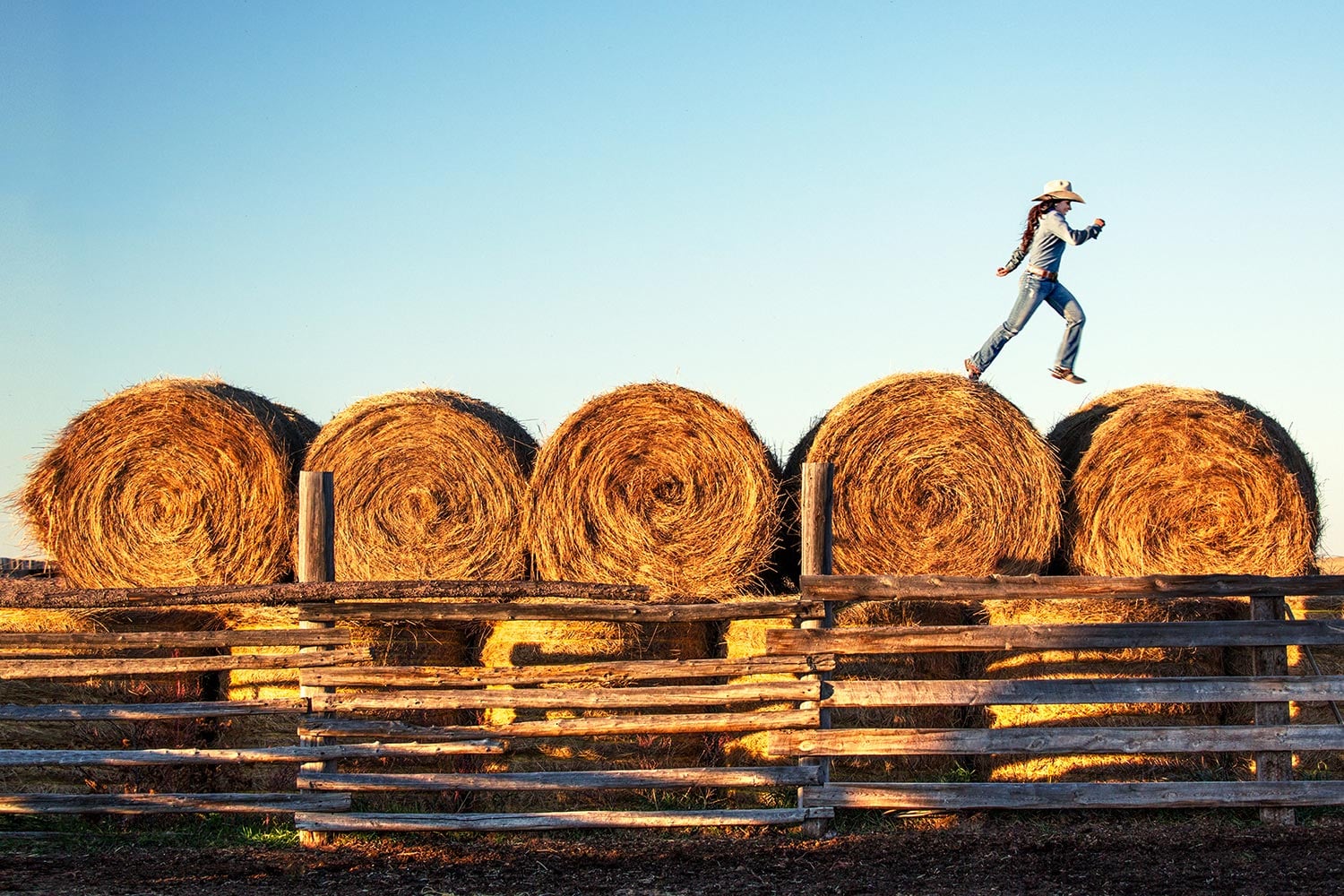 Leaping Over Bales