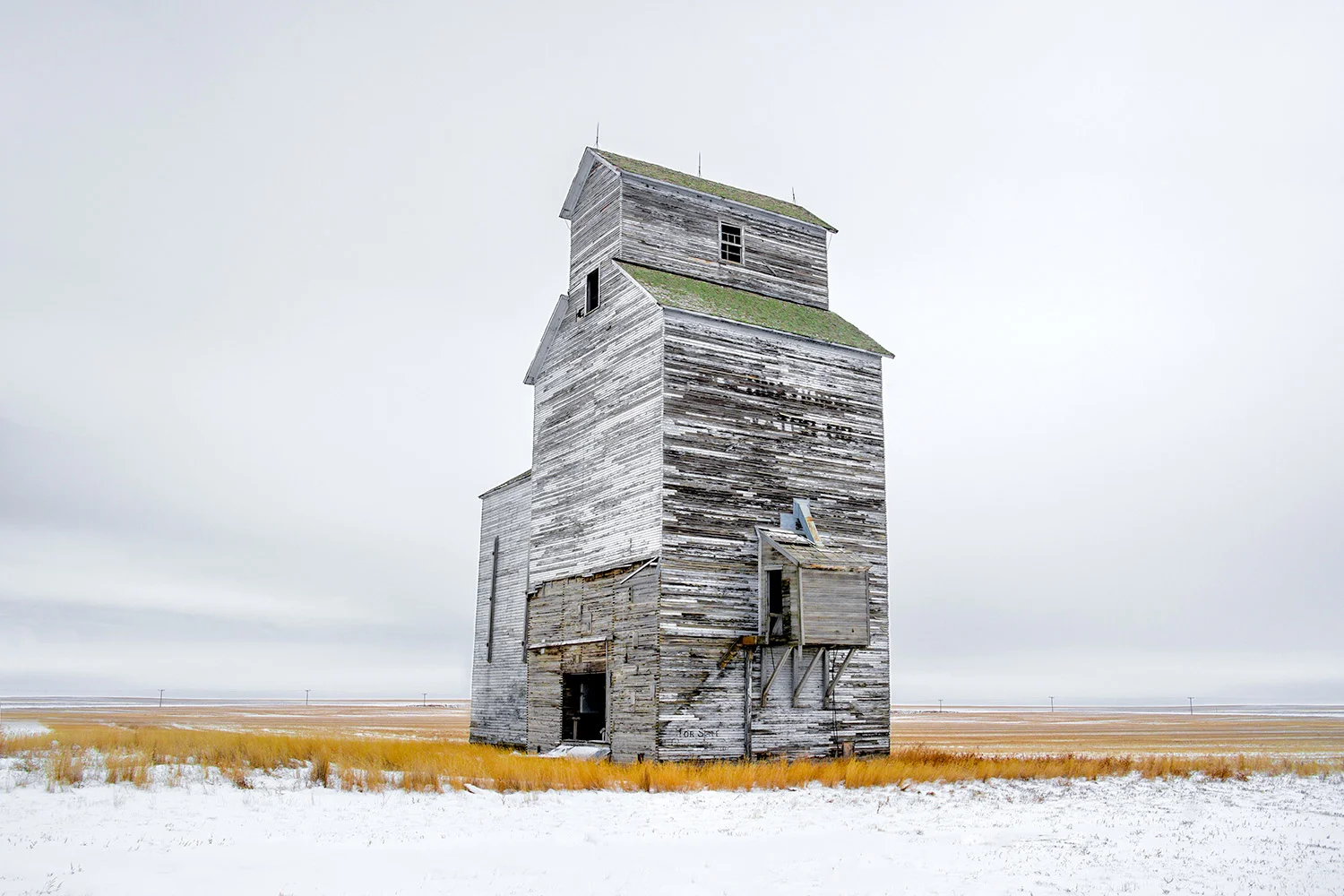 Grain Elevator on White