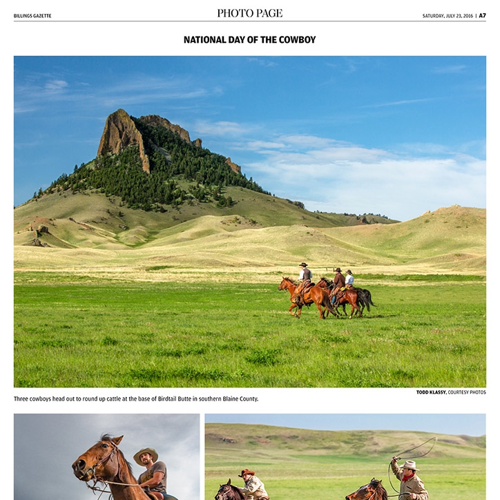 Photos of cowboys featured today in the Billings Gazette