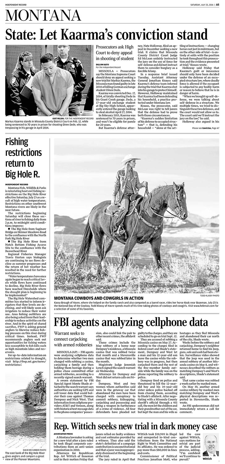 Photos of Cowgirls Appear in Helena Independent to Celebrate National Day of the Cowboy