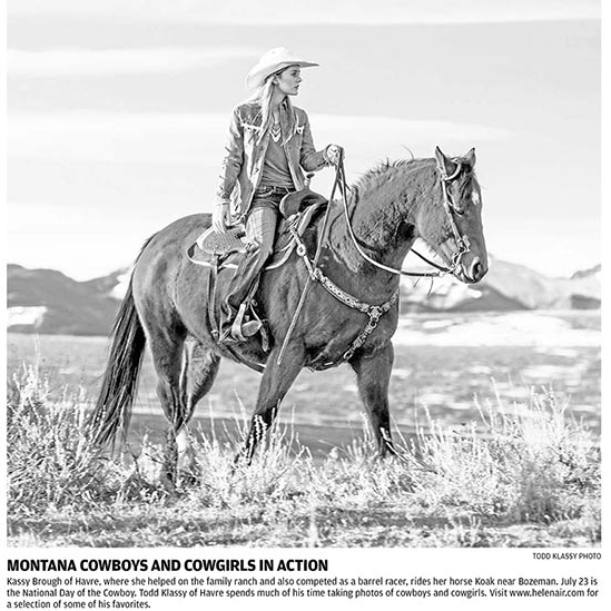 Cowgirl photo appears in Helena Independent