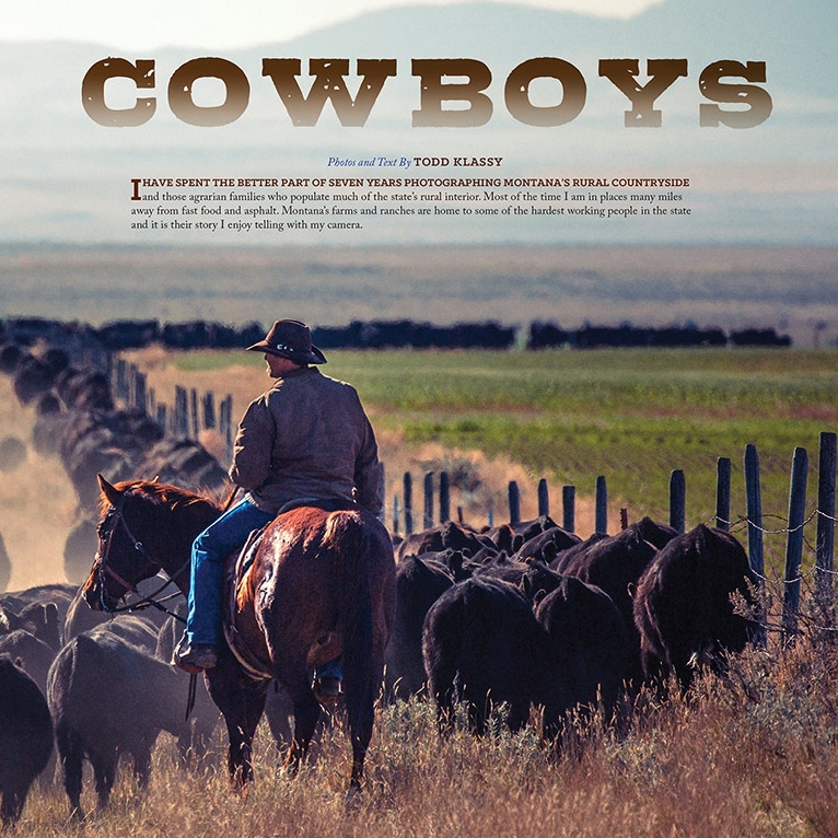 Photos of cowboys appear in Distinctly Montana magazine