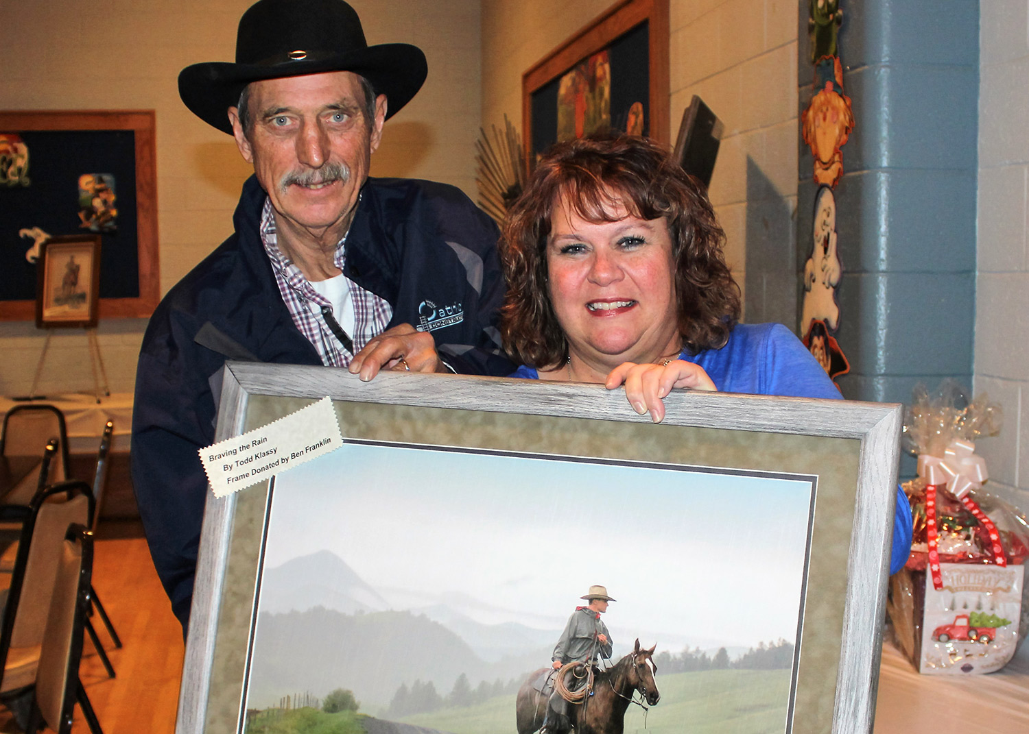 Sandra Friede, of Havre, Montana, was the winning bidder for my 16 x 24 print of my photo "Braving the Rain" at the charity auction to raise funds for Randy Terry's medical expenses.