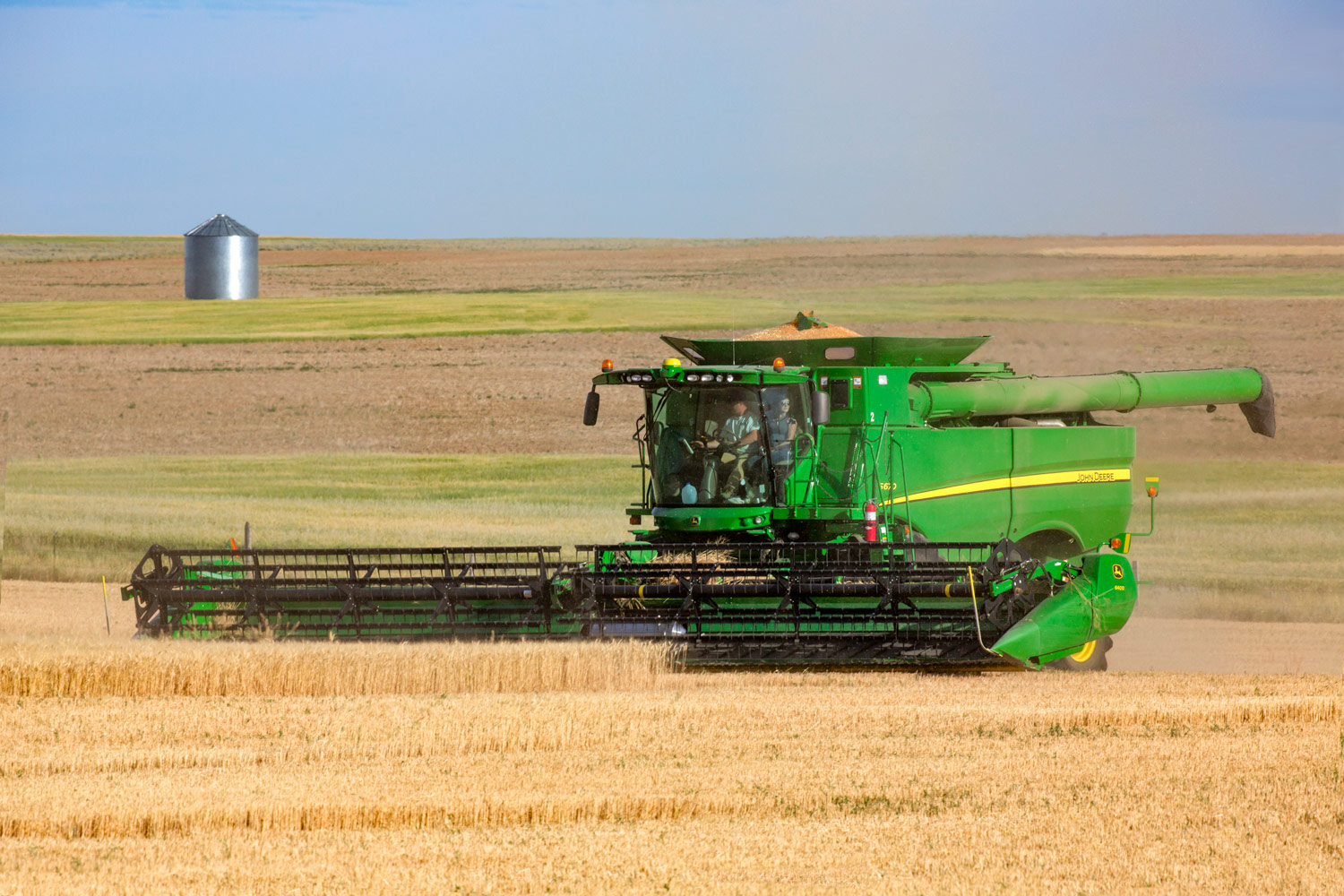 Cutting wheat north of Chinook, Montana.&nbsp;→ License Photo