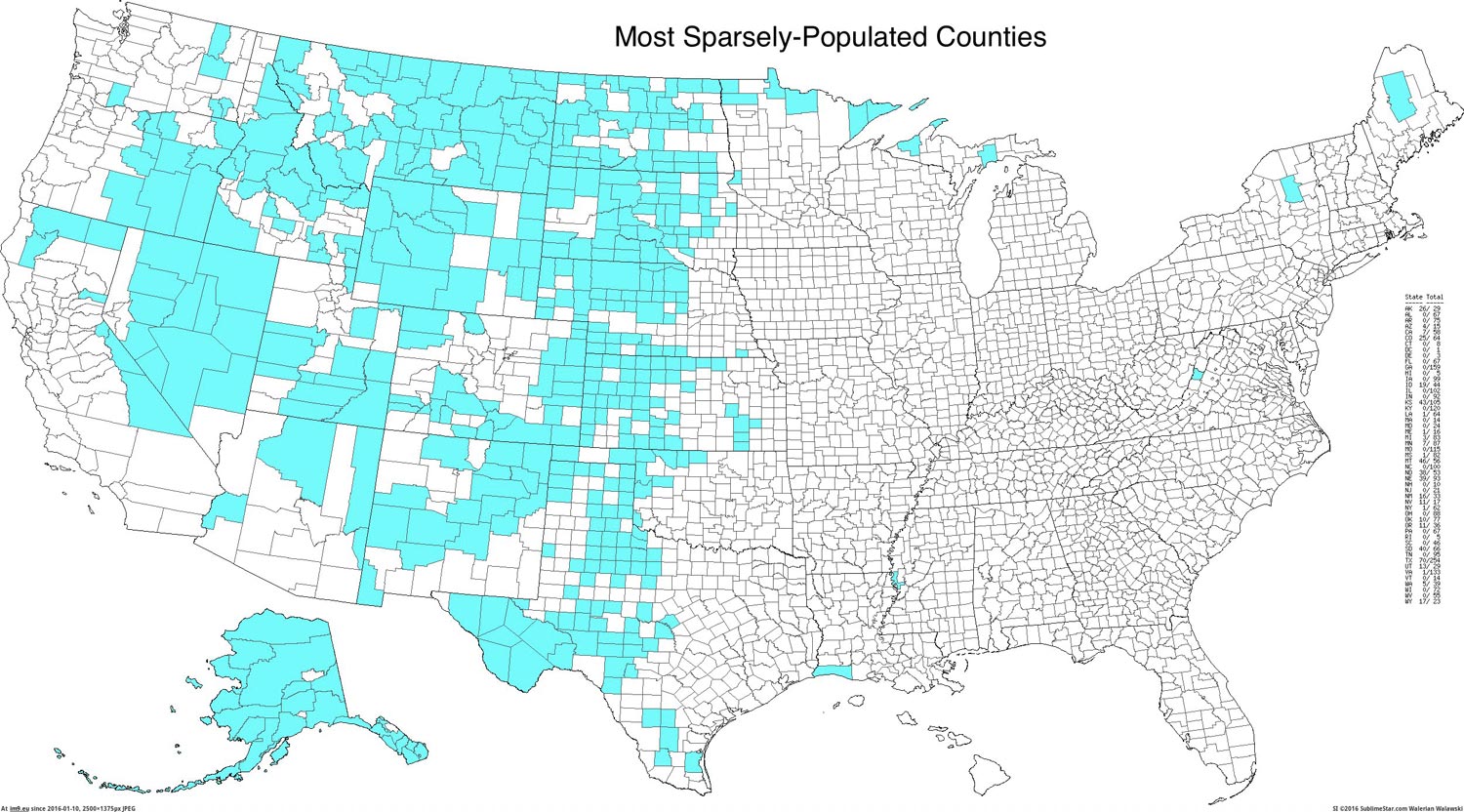 United-States-Map-of-the-Most-Sparsely-Populated-Counites