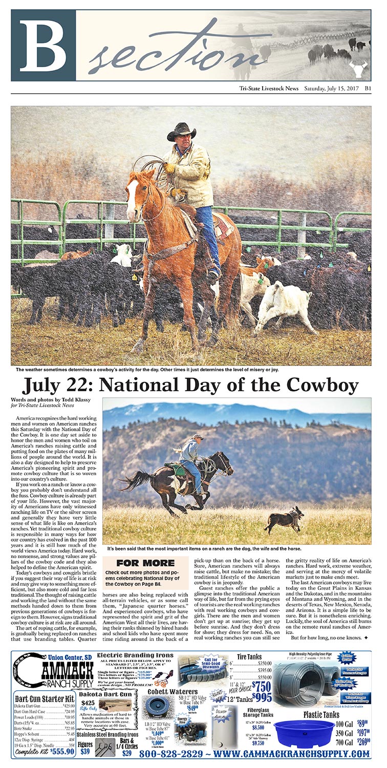 Cowboy photos published by Tri-State Livestock News