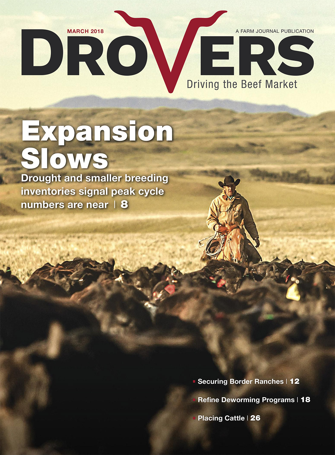 Photo of rancher appears on cover of March 2018 Drovers Magazine