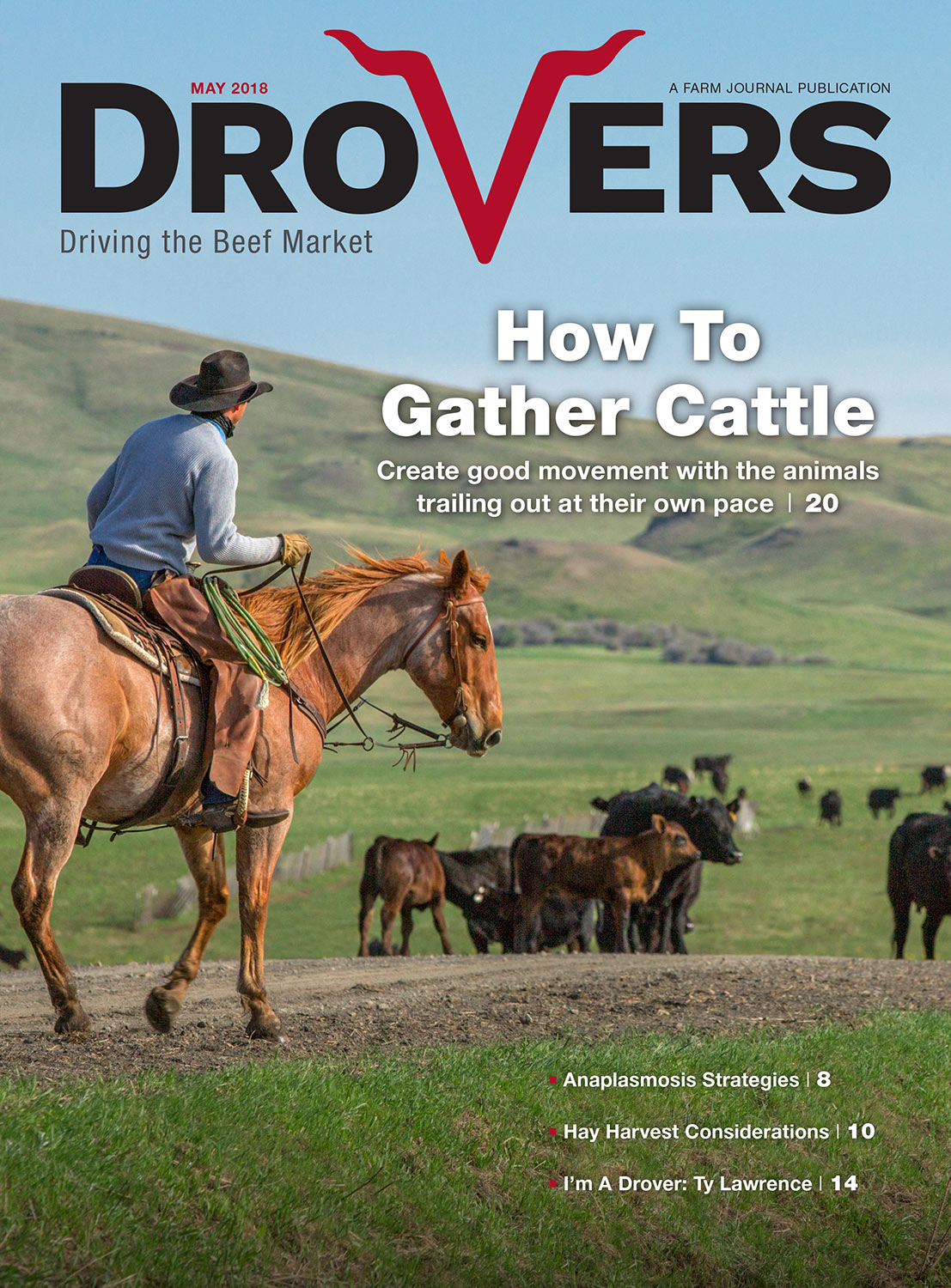Cowboy Stock Images on Cover of Drovers Cattle Industry Trade Publication