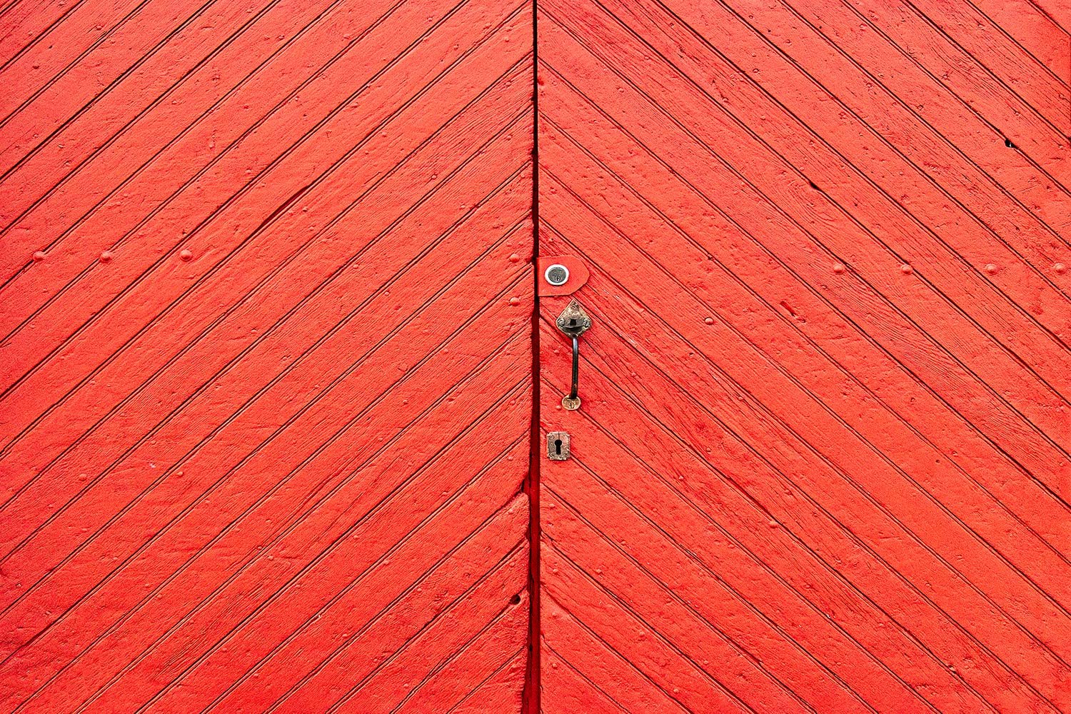 Red Herringbone Doors