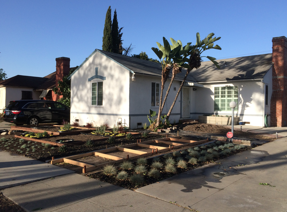 We built a raised bed pattern, although they are technically one. It just looks that way because we used different size lumber.