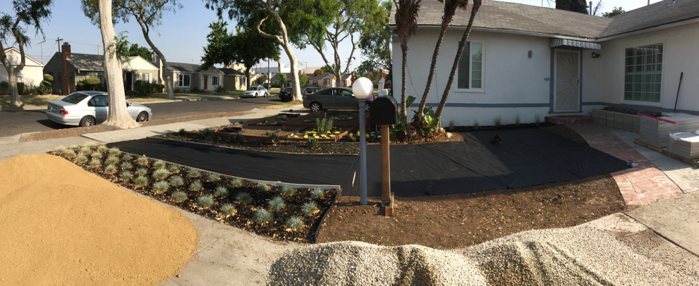 The gravel, decomposed granite, and sand has arrived. This was grueling work. Definitely had a cold beer at the end of this long day.