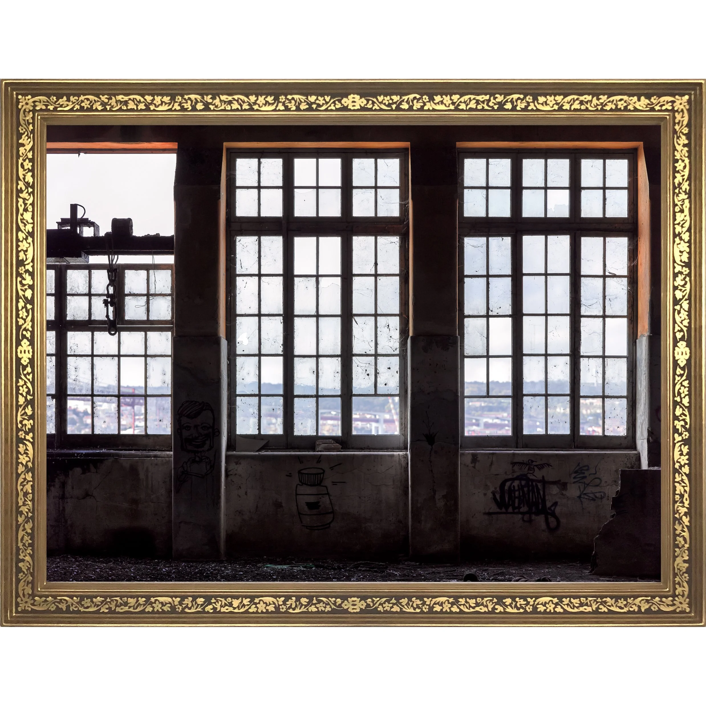 Fünf Jahrhunderte Almada, Lissabon, Portugal 2012 Rahmen echt vergoldet und radiert 91 × 112 cm Auflage 1/1