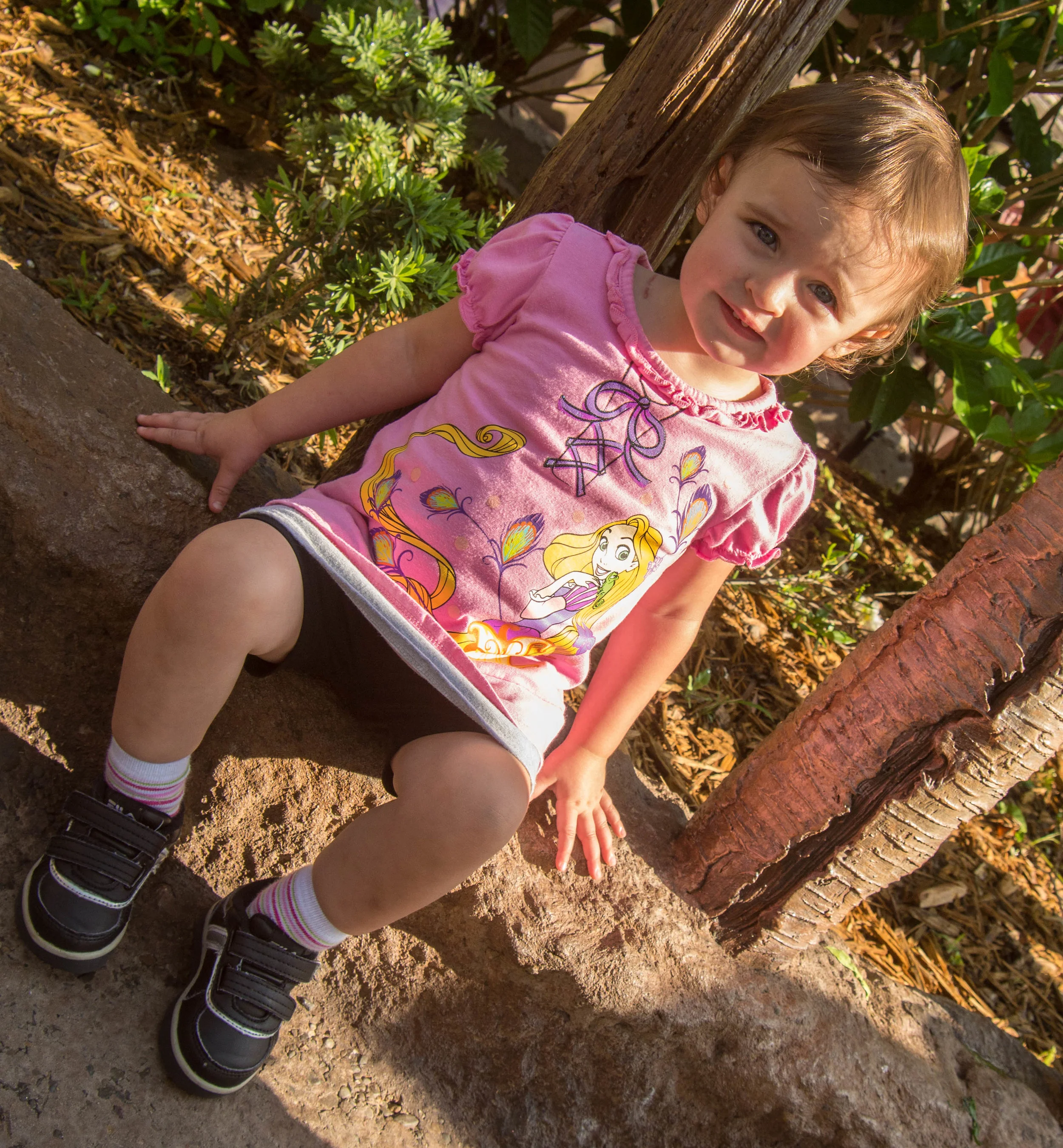 My little princess... wearing her "Punzahhh" shirt