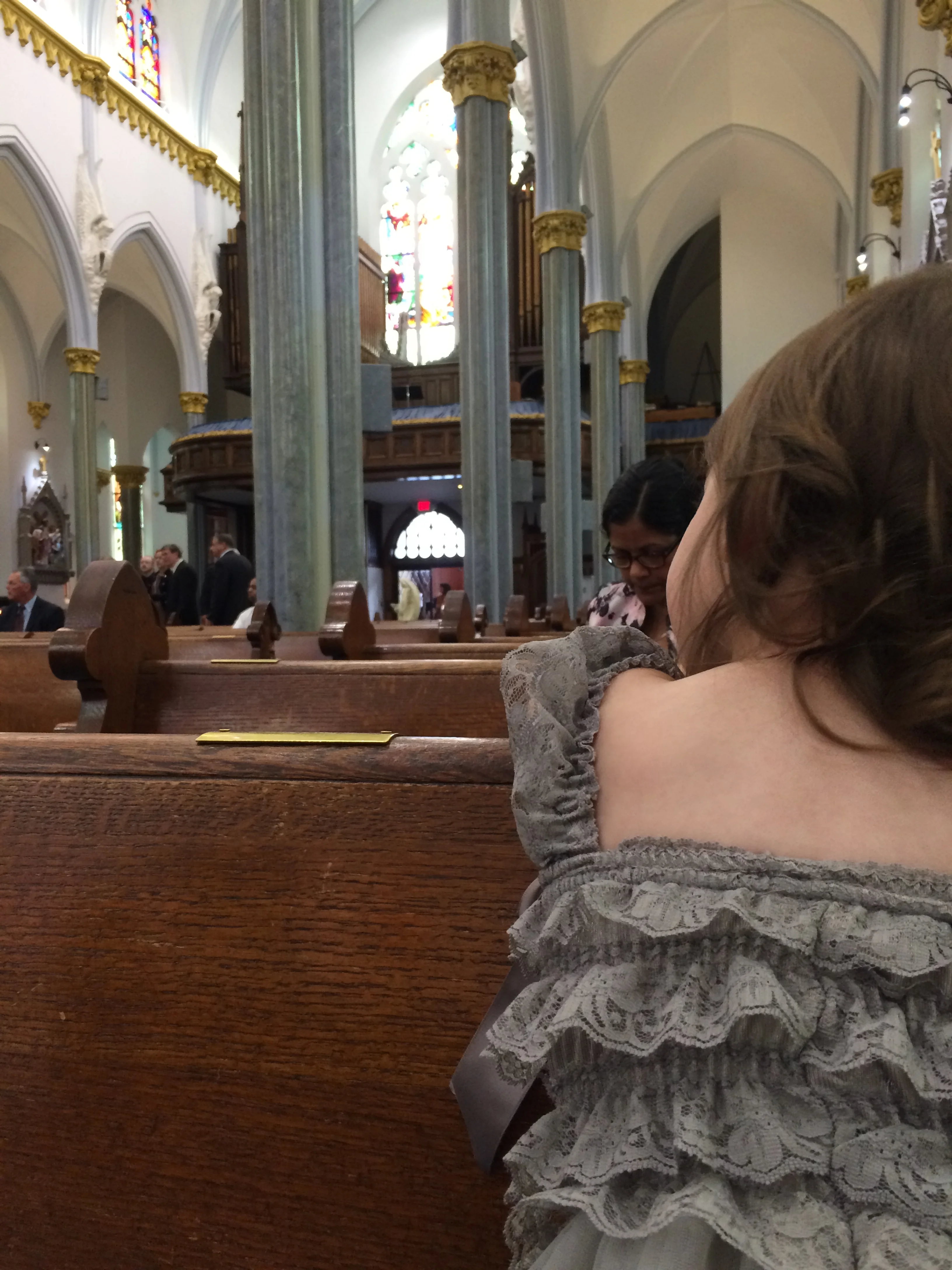 waiting "patiently" for the ceremony to start