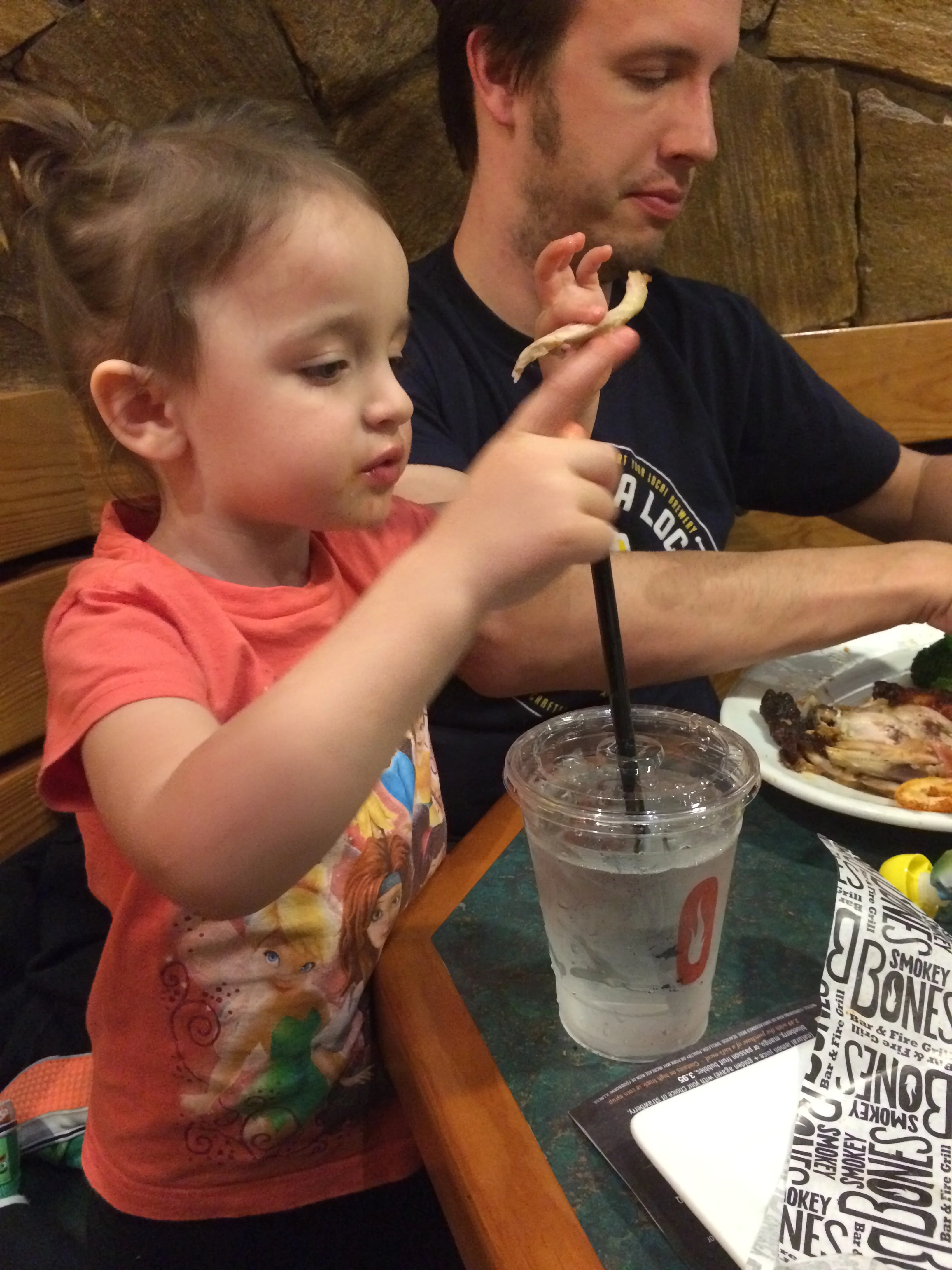She is chewing on broccoli in this picture. Knock me over with a feather. 