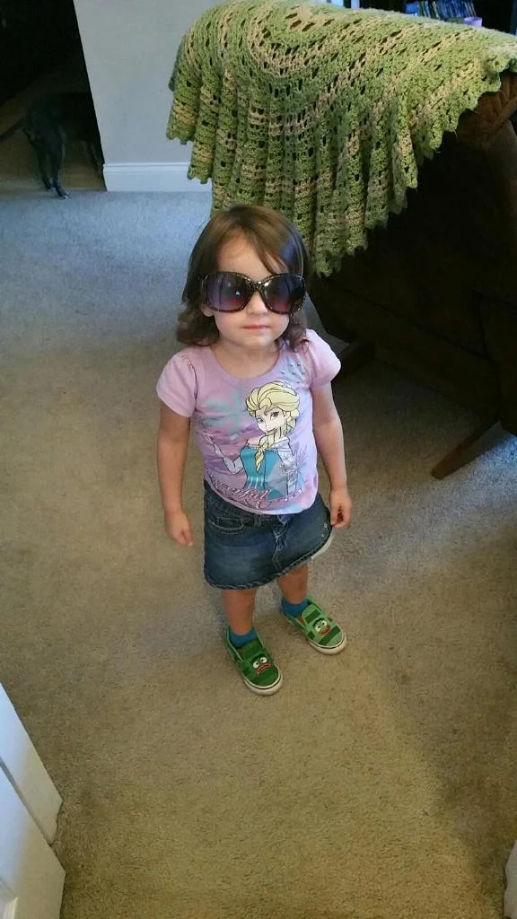 D likes to steal my sunglesses