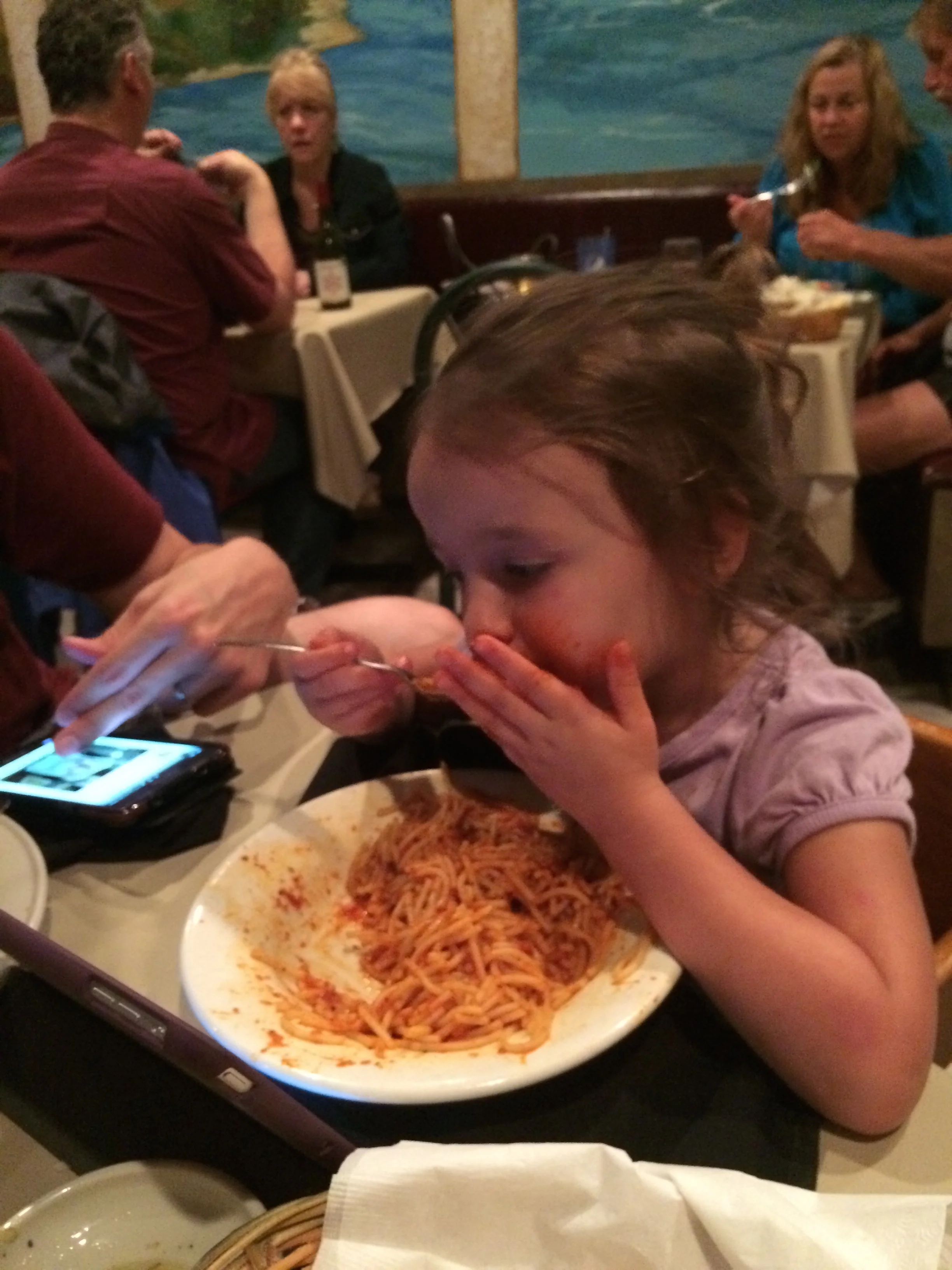 Double-fisting spaghetti