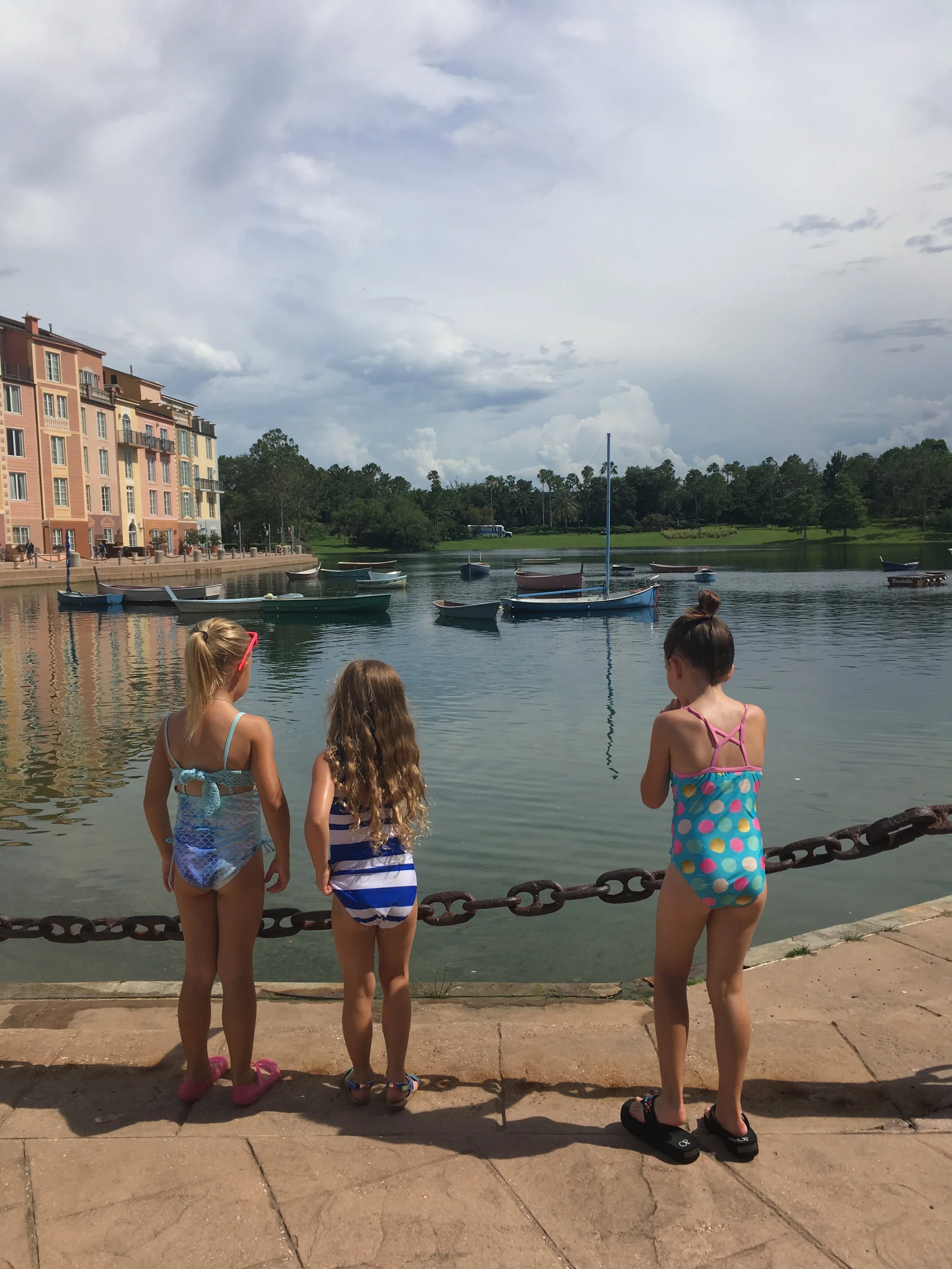The Harbor at Portofino Bay- the girls' favorite activity was spotting turtles out there