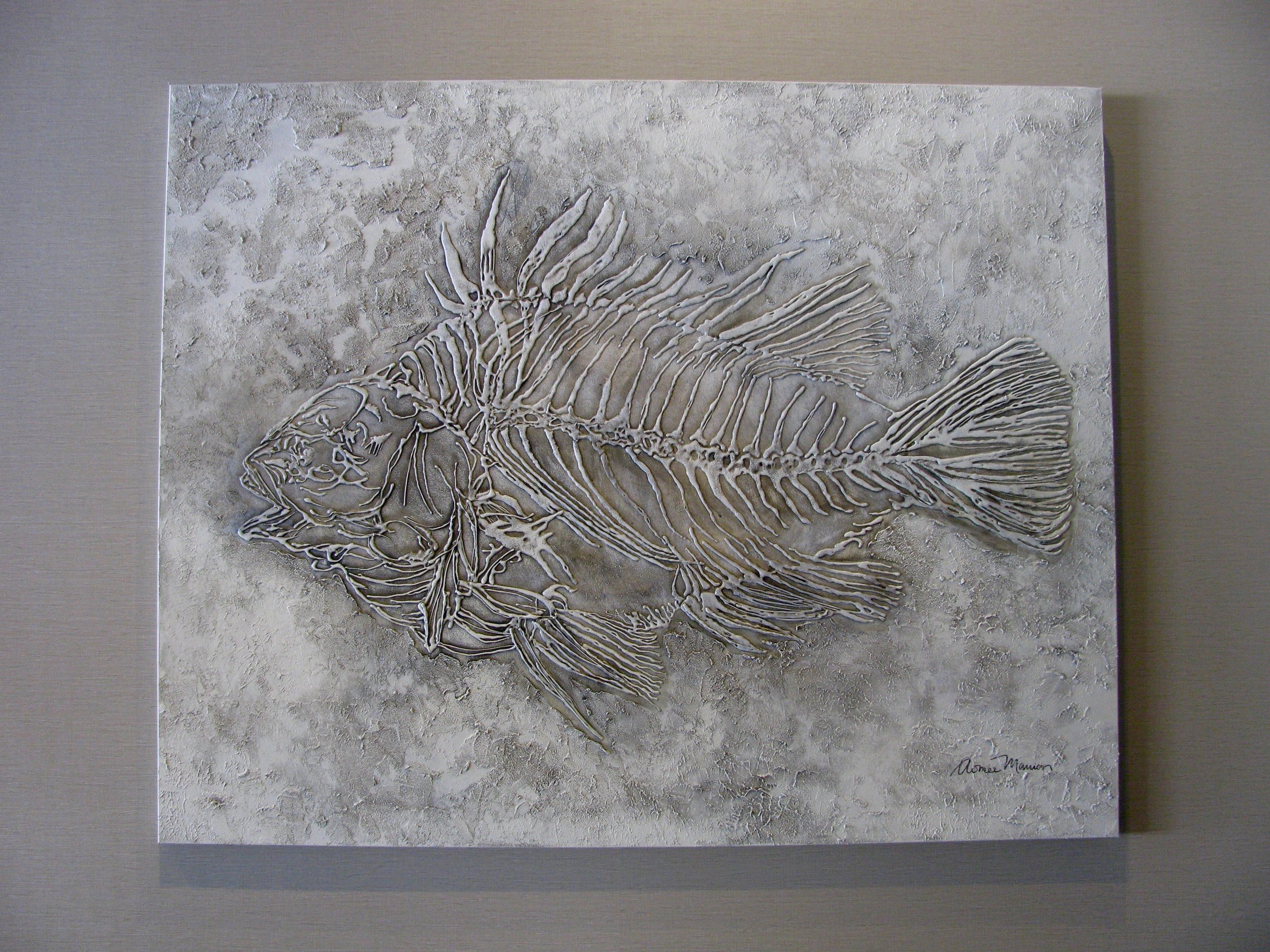 Fish Fossil Painting