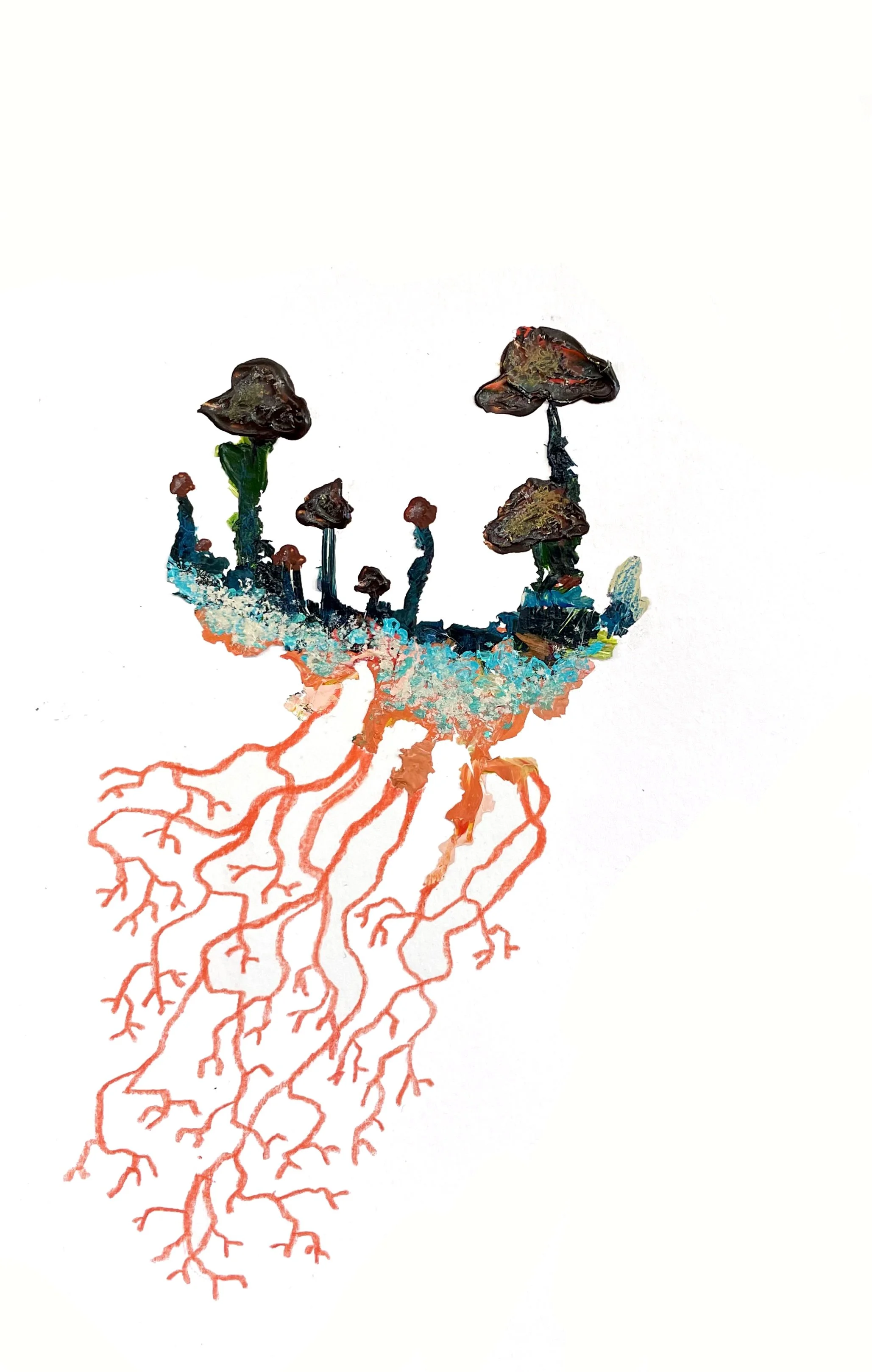 Fungal Friends III (vermillion roots)