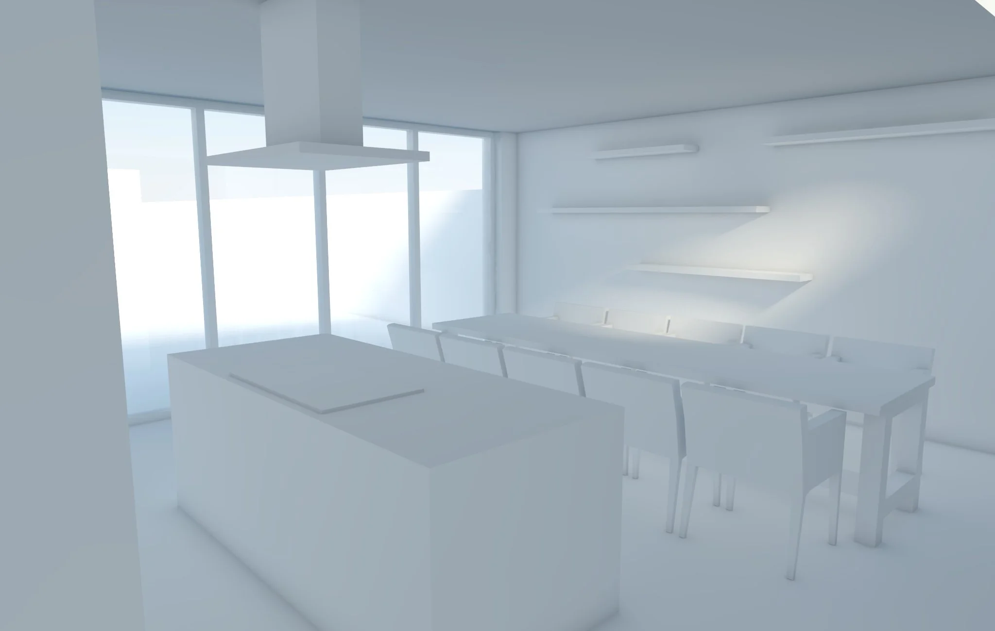 Ruimtelijk ontwerp van de keuken