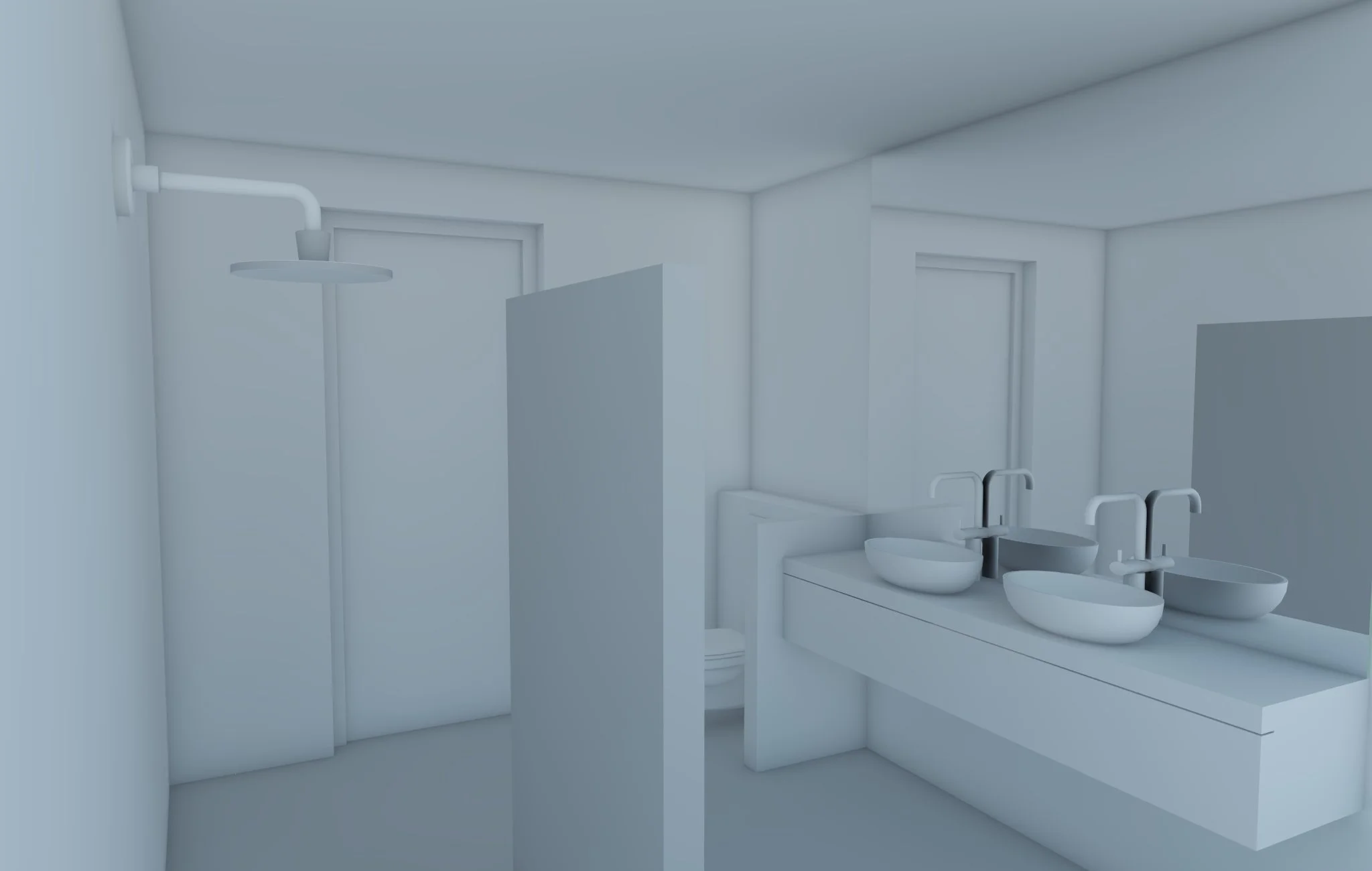 Ruimtelijk ontwerp van de badkamer