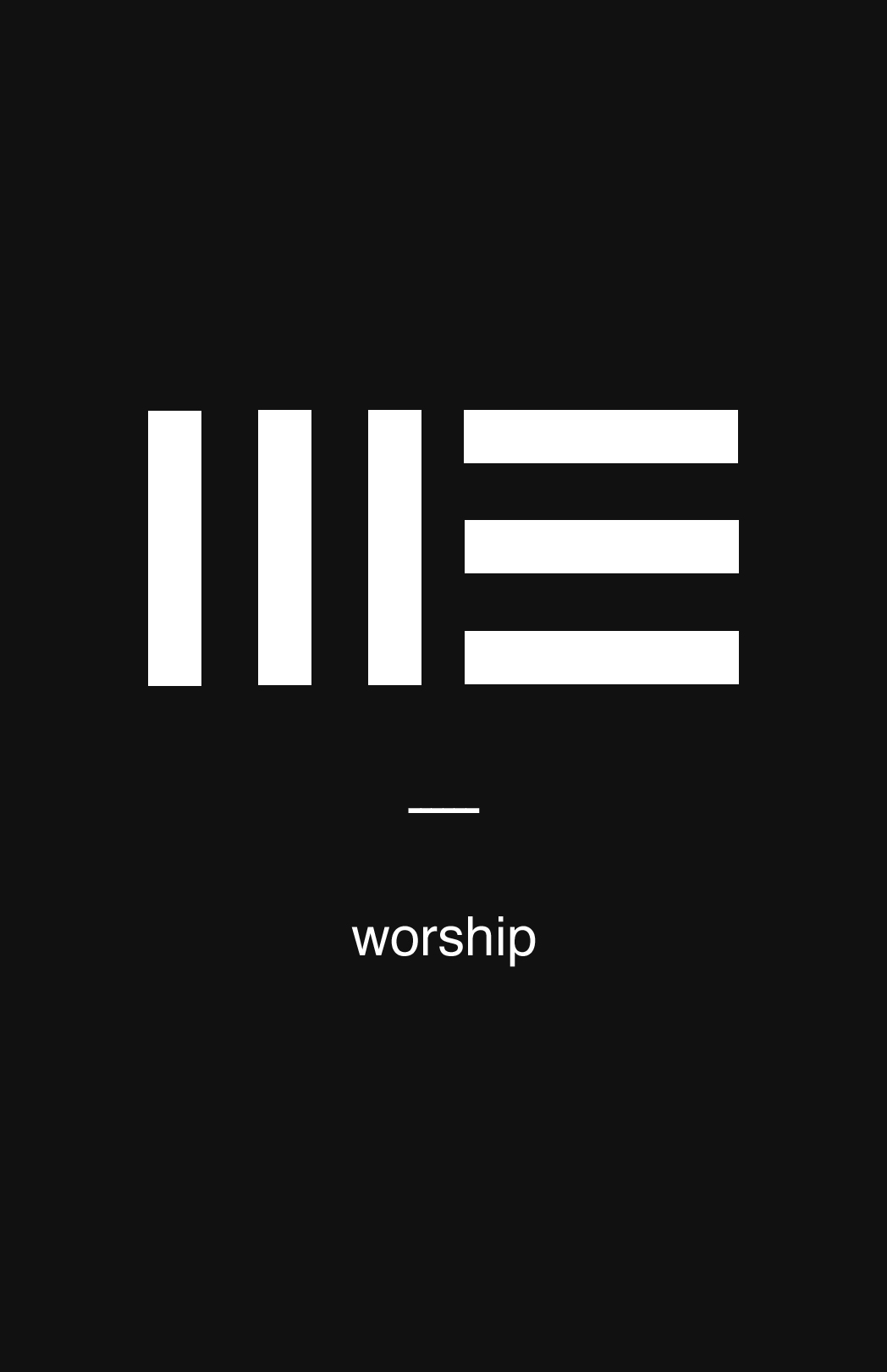 The concept for this design came from my worship pastor Tim as he had the idea of making a brand for a worship series that could look like a me or a we before the word worship. It puts into perspective the idea of what worship can be in our lives.