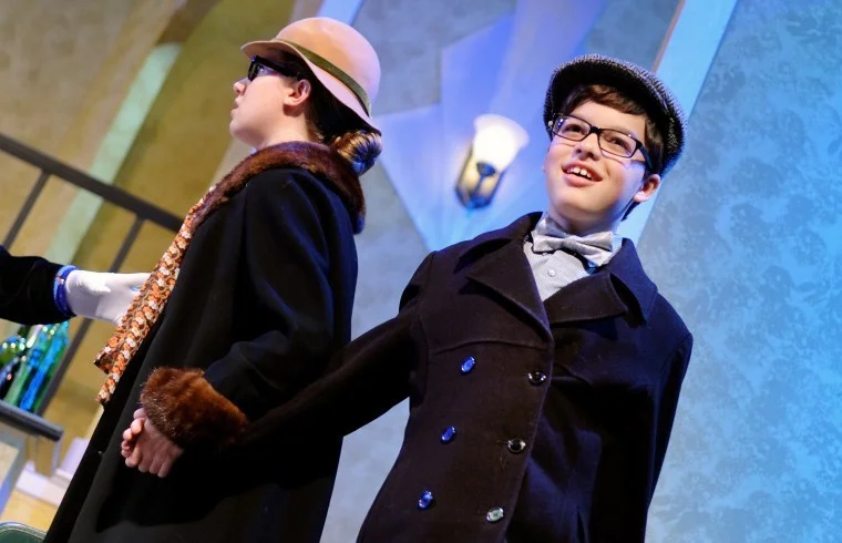 Jennifer Bissell as Agnes Gooch and JD Triolo as Young Patrick in Mame