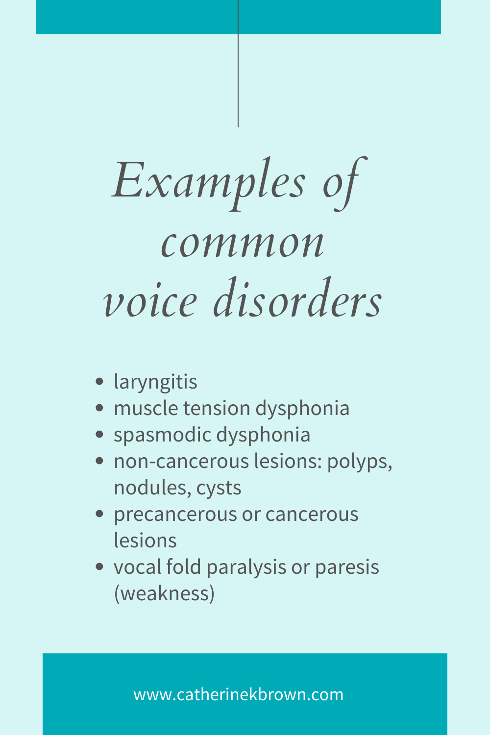 Examples of common voice disorders