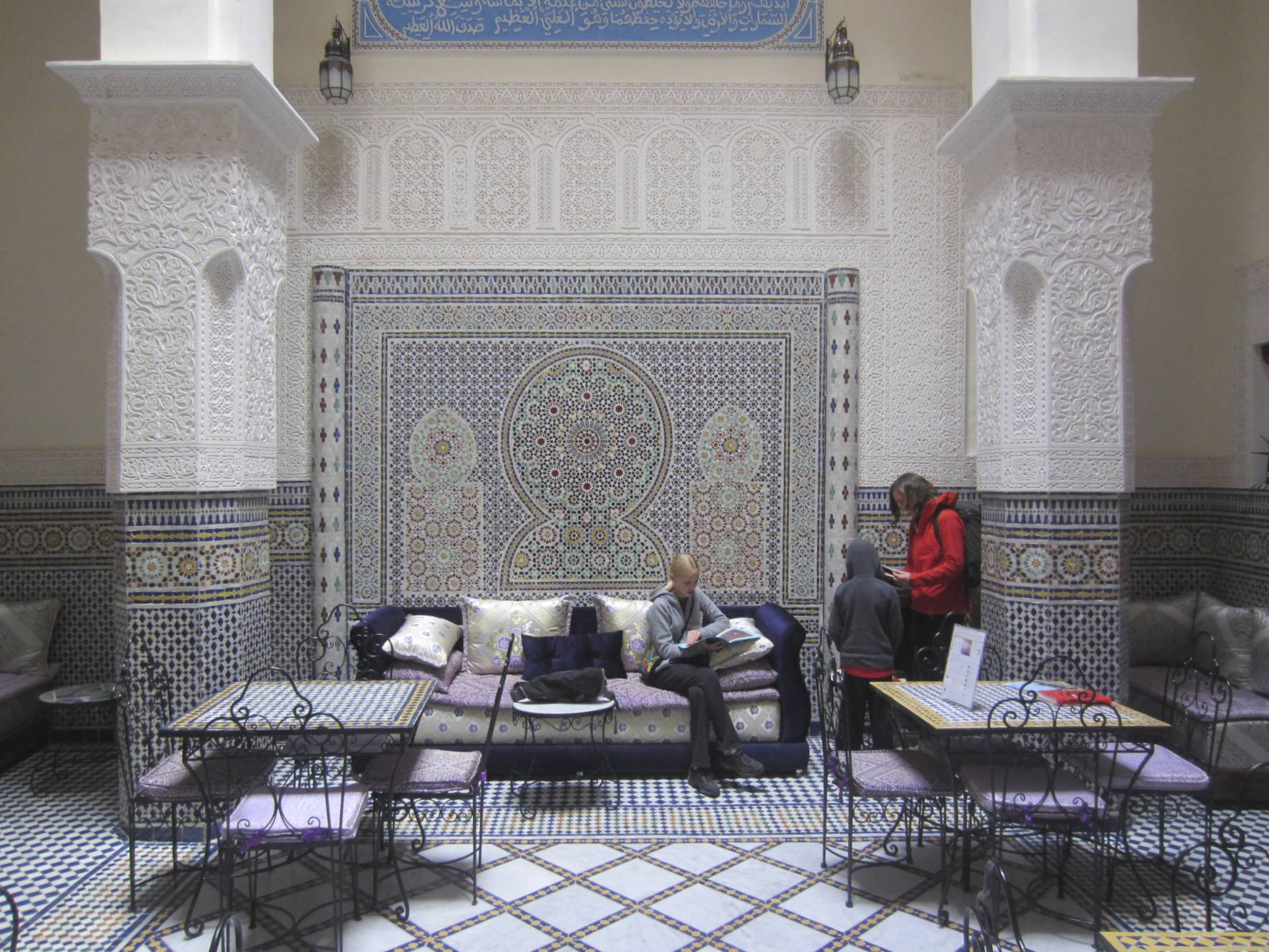 Interior of the first riad that we stayed at in Fez. 