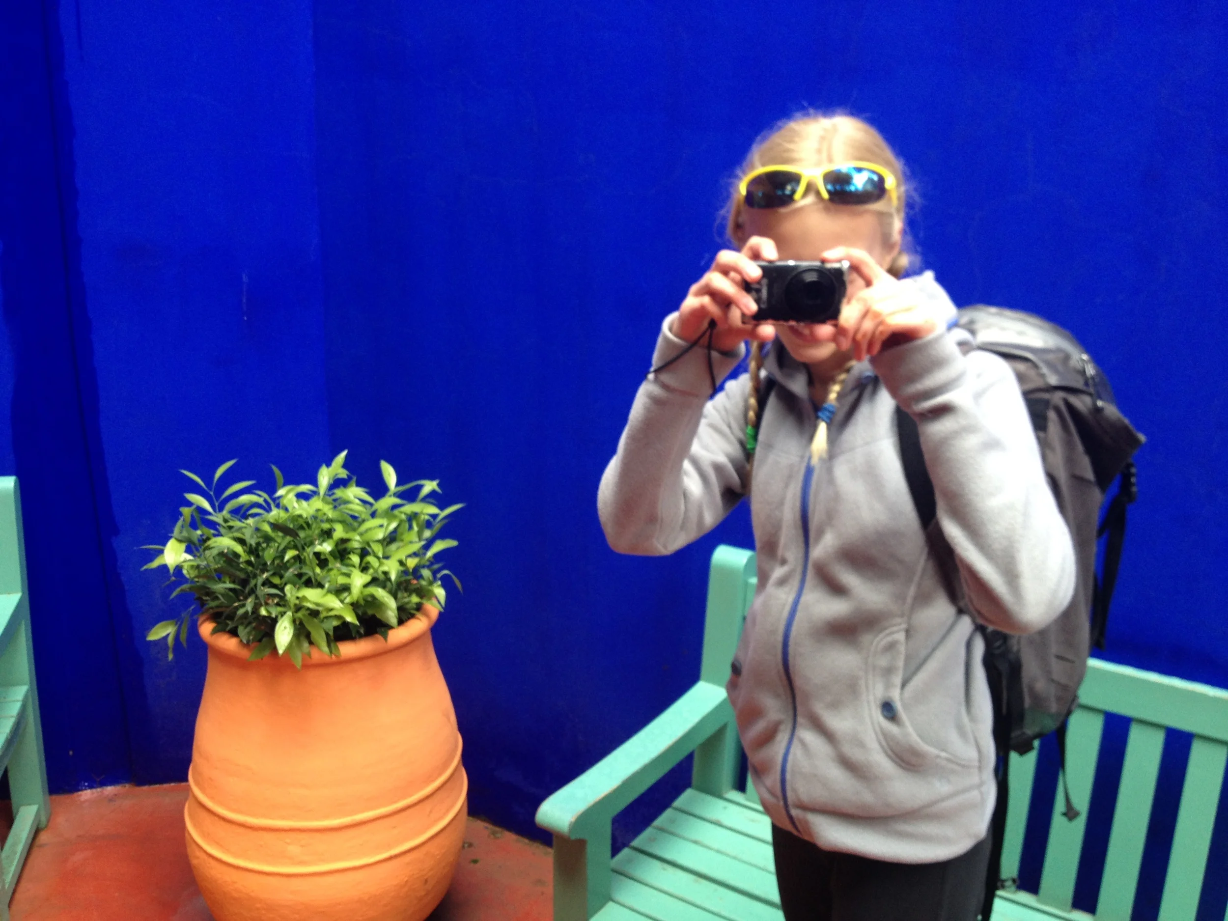 Zoe at the Jardin Marjorelle, Marrakesh
