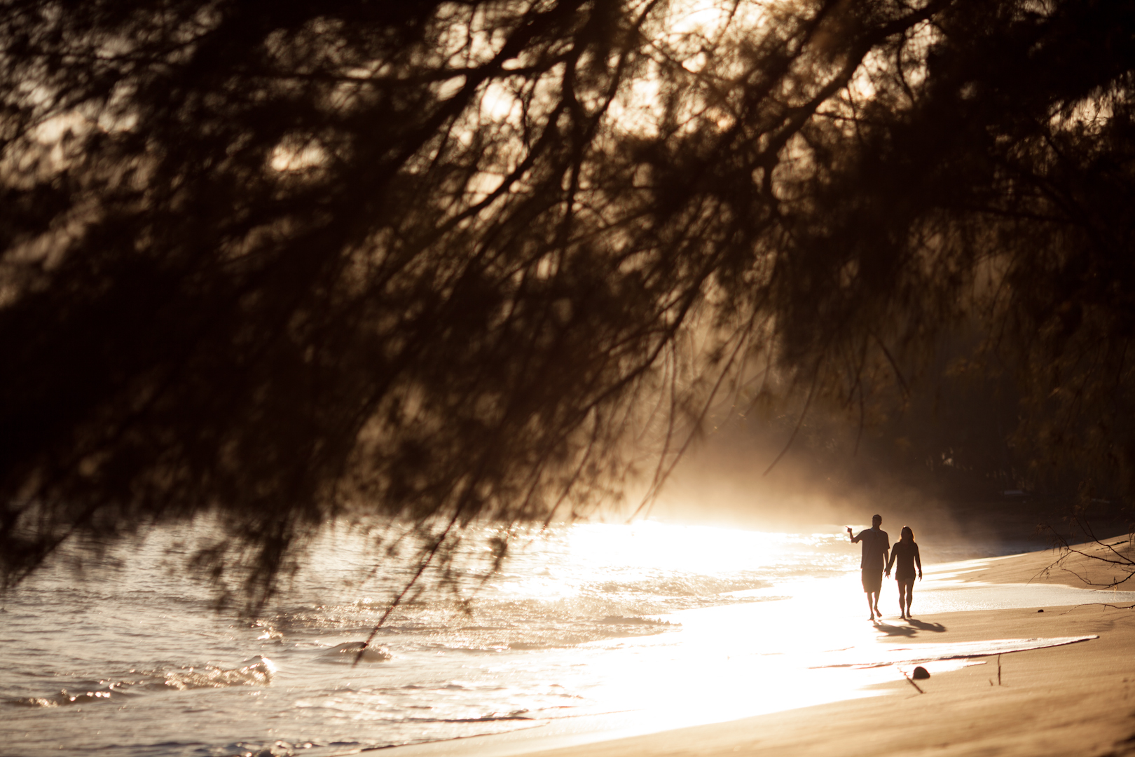 Morning beach stroll in Hanalei, Kauai
