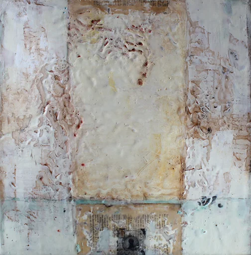 Hope Within, encaustic mixed media, 18"x18"
