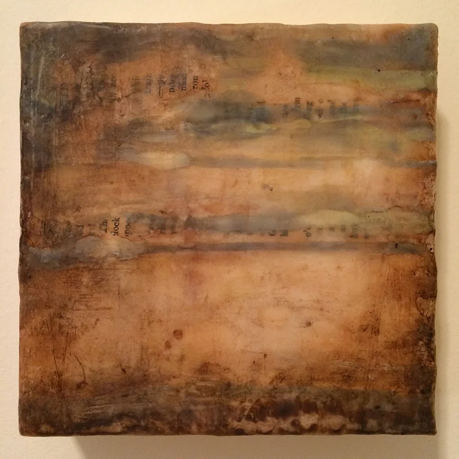 Day Thirty, encaustic mixed media, 6"x6", 2014