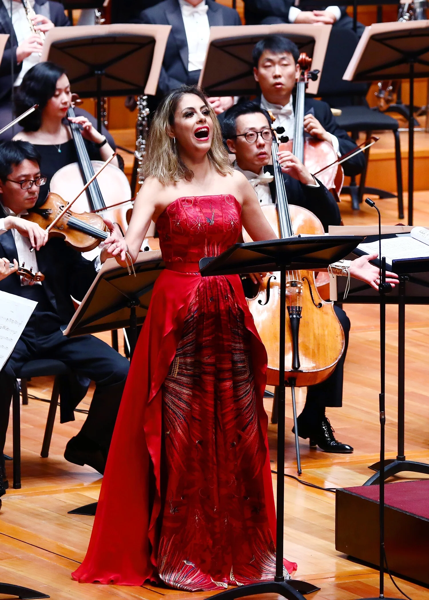 performing with the China National Symphony Orchestra in Beijing, China