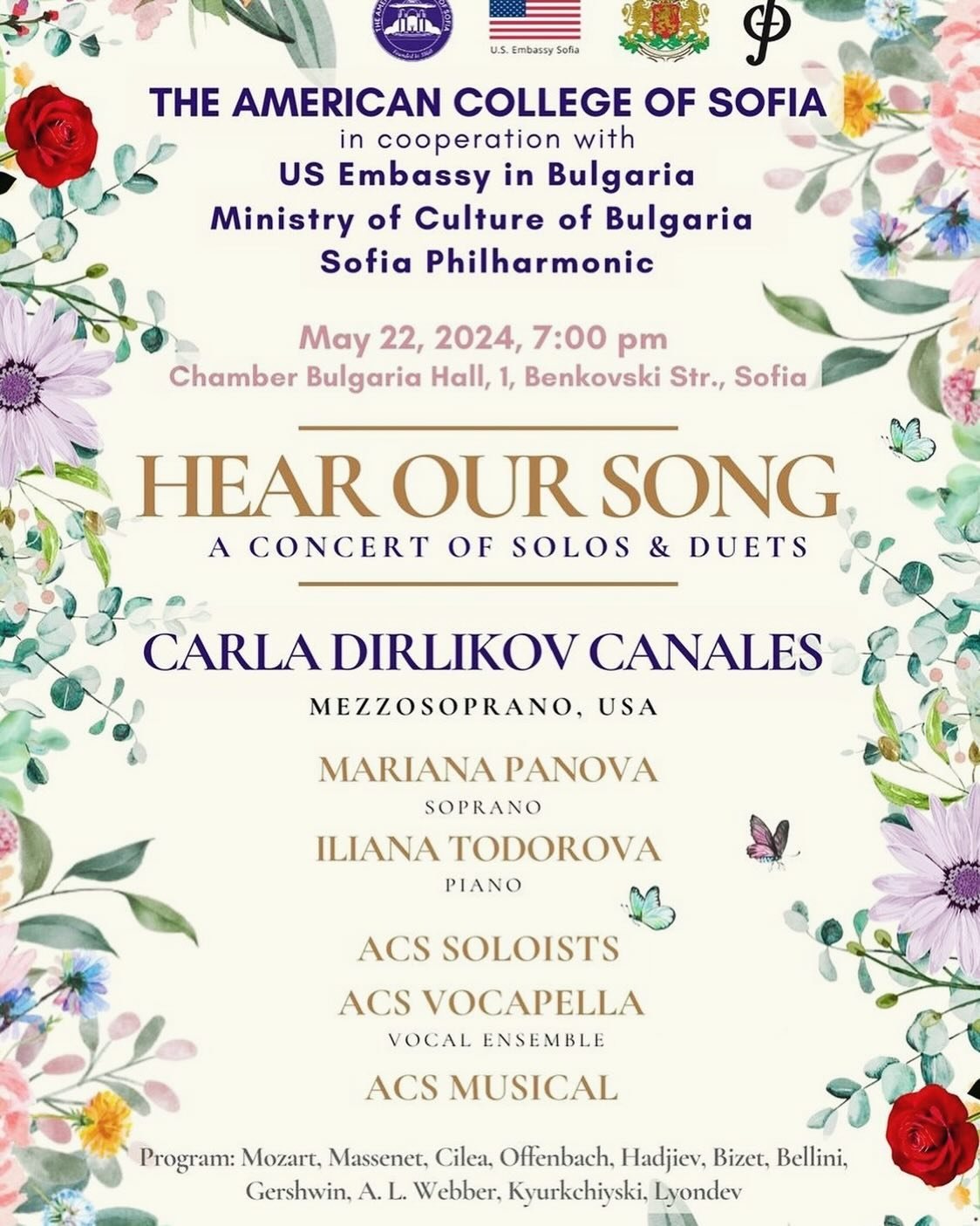 Excited to share that I will be in Sofia, Bulgaria next week to offer a commencement address for the @americancollegeofsofia graduation and also to perform with soprano, Mariana Panova, and pianist Iliana Todorova, in a Concert of Solos and Duets - H