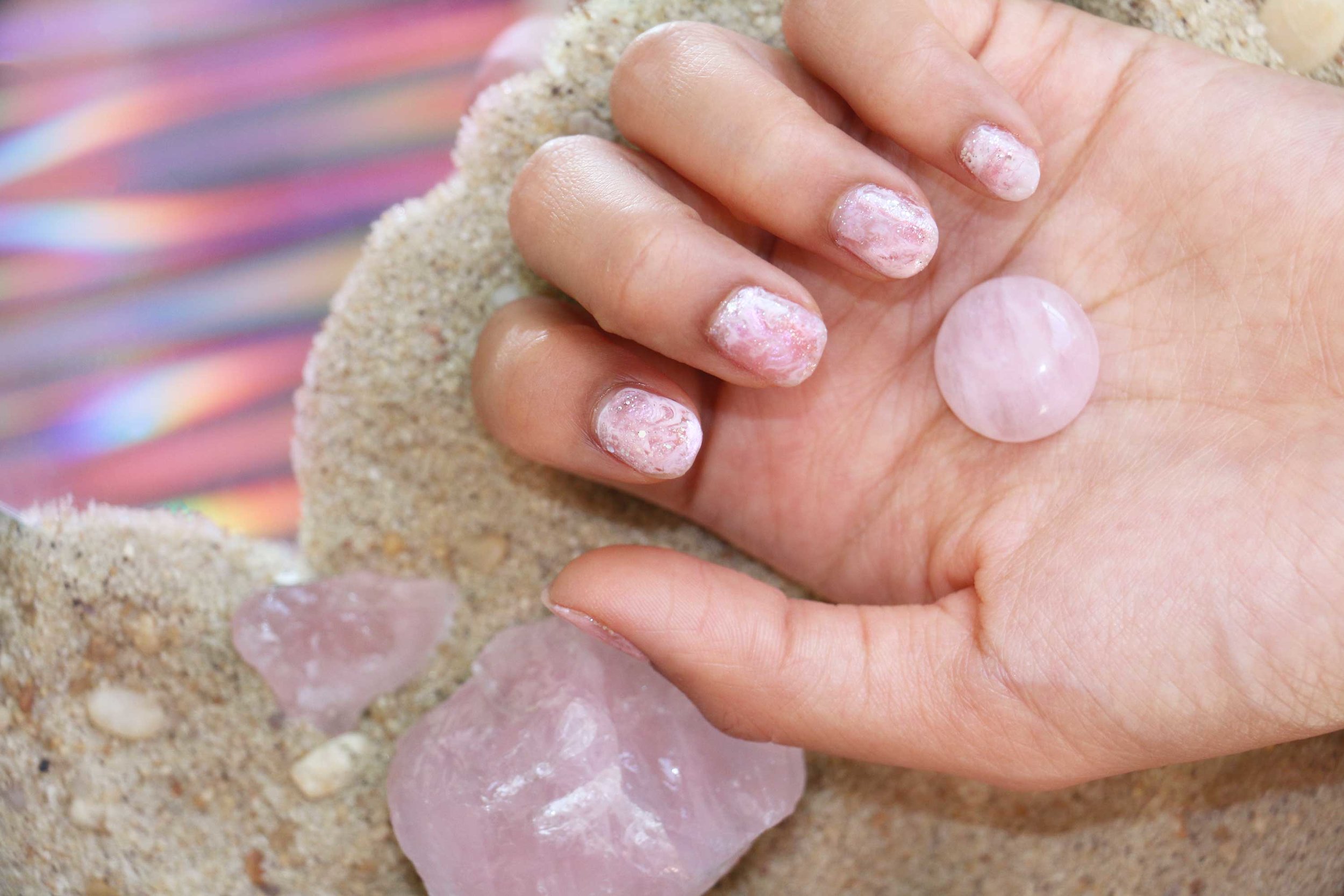 Rose Quartz aka The Love Stone inspired manicure