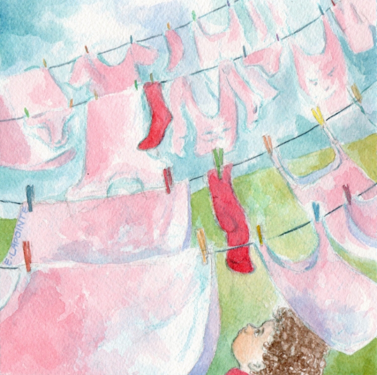 'Red' a watercolor illustration by Ella Lapointe
