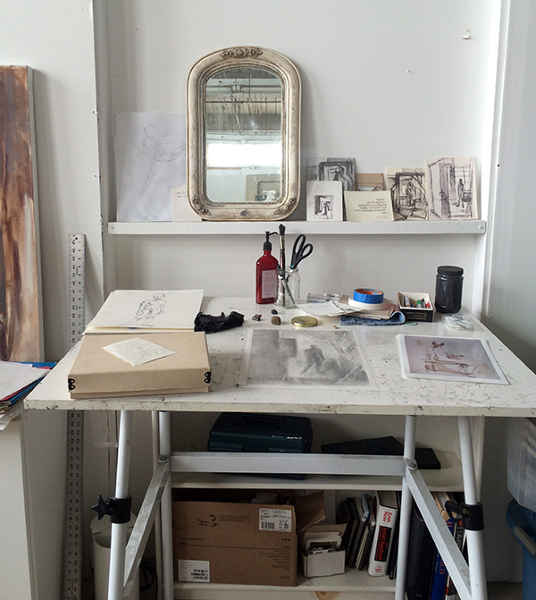 Michelle's beautiful drawing table with sketches