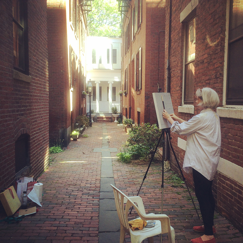 Brigid Williams painting on Rollins Place