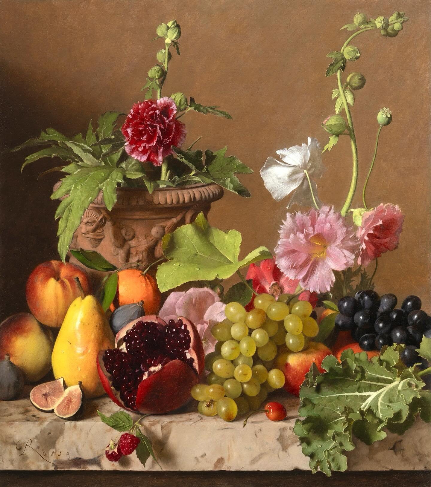 &lsquo;Summer Allegory&rsquo; for Carlo&rsquo;s solo show &ldquo;Inherent Nature&rdquo; opening this Friday! This is one of four larger, complex still lifes including a magnificent Vanitas painting. 

#painting #stilllife #carlorusso