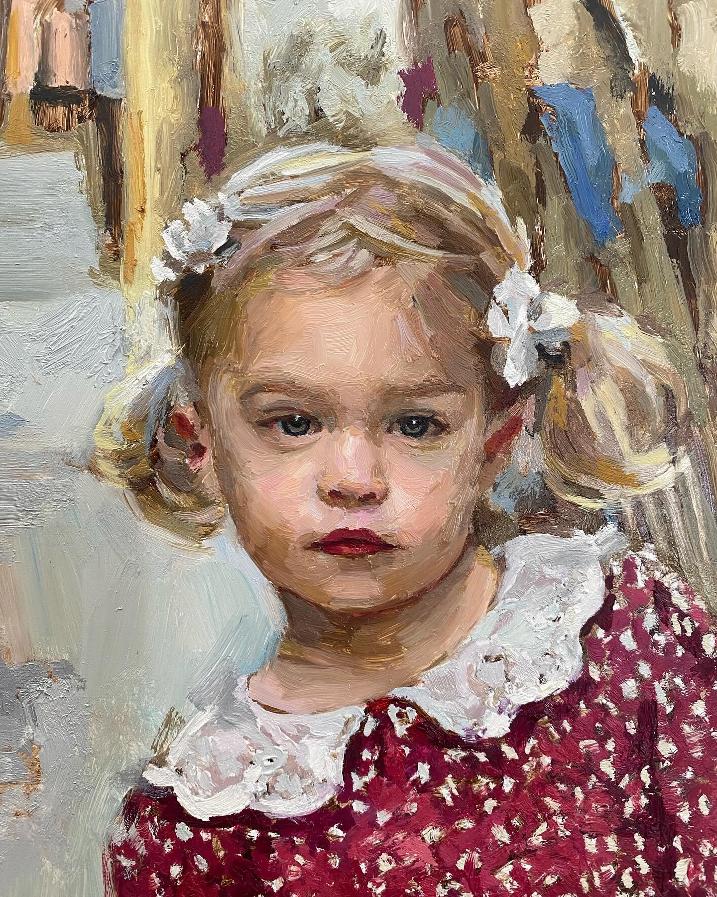 A detail from a portrait commission that Mary is finishing. The perfect age.

#marysauer #portrait #childhood