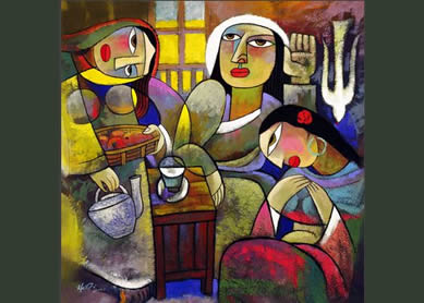 He Qi, Mary and Martha , undated 21st century.
