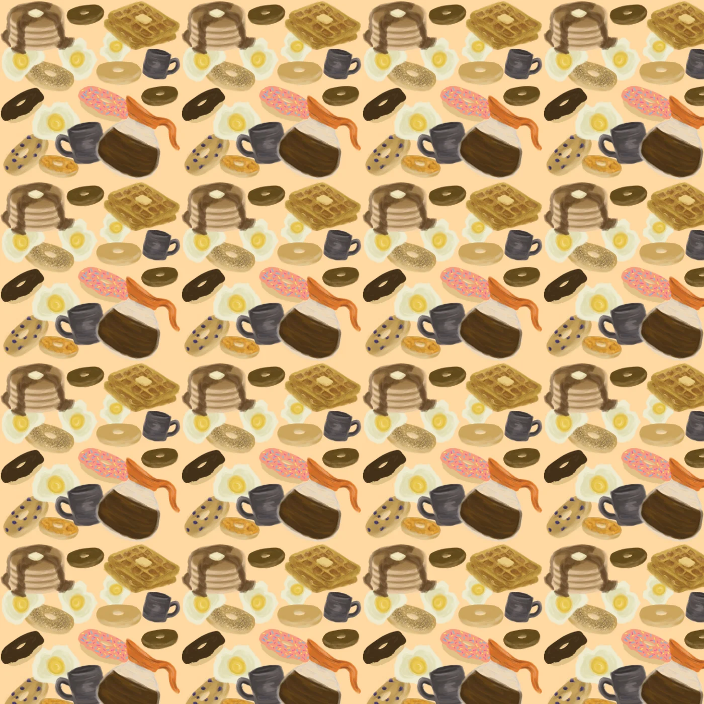 Breakfast Foods Random Repeating Pattern