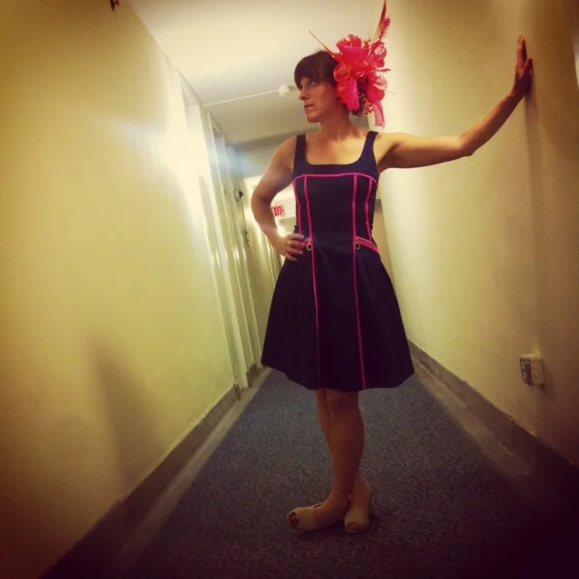 My first Kentucky Derby outfit for the evening. Fascinator and all!