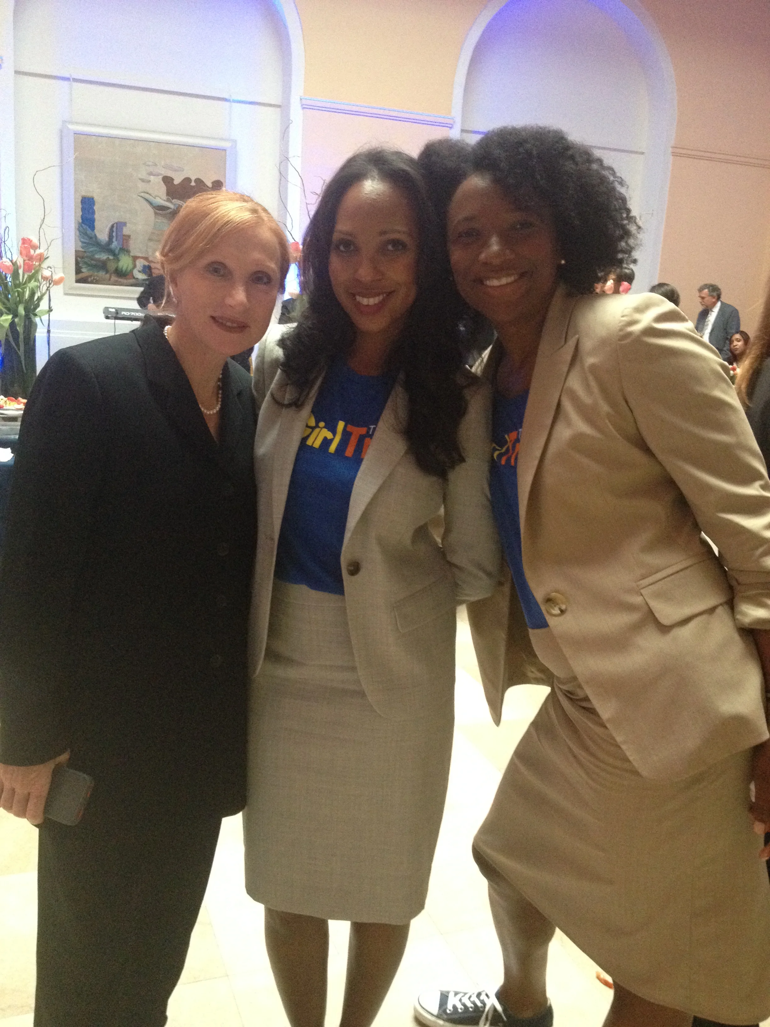 VIcki Crawford, Clinton Foundation with Vanessa Garrison and Morgan Dixon from Girl Trek in Newark for the Childhood Obesity Forum. 