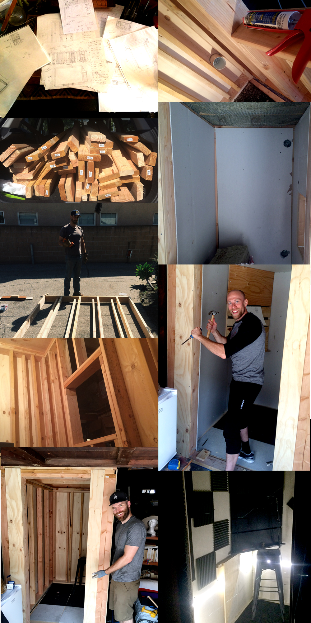 The many stages of vocal booth creation.