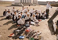 Bringing shoes for school.